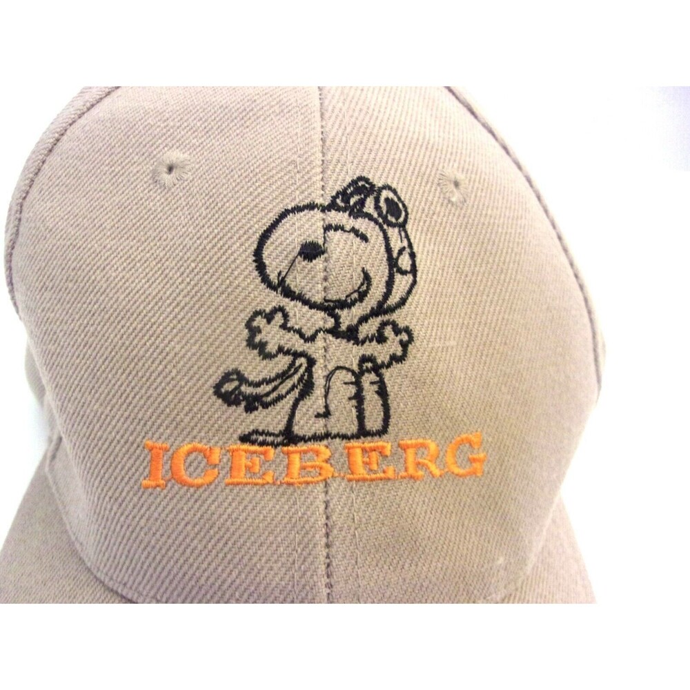 Iceberg Vintage Snoopy Peanuts Baseball Cap Khaki Unisex OS Wool Acrylic Blend